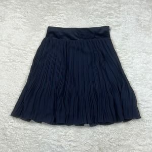 1 WEEK SALE ONLY : H&M chiffon and satin pleated midi skirt in navy, size 6